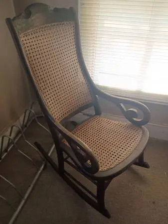 Nice, comfortable, antique wicker rocking chair,  in excellent condition
