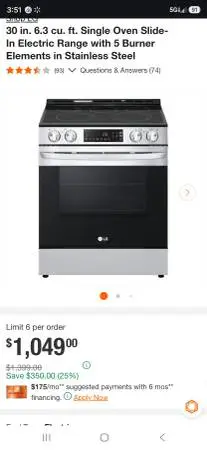 Lg stove