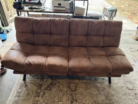 Brown Convertible Futon / Sleeper Sofa