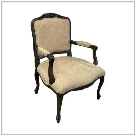 Traditional Ornate Carved Wood Armchair