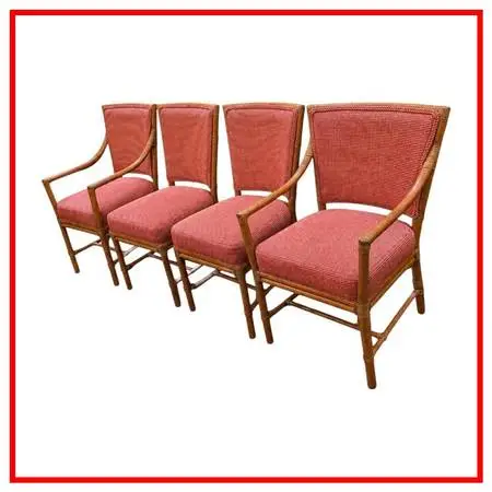 Orlando Diaz-azcuy For Mcguire Furniture Prescott Dining Chairs, Set O
