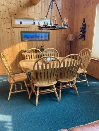Oak Pedestal Table and Chairs