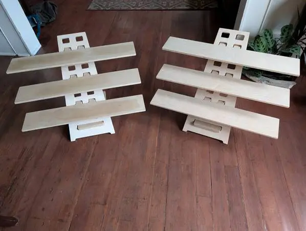 Portable retail display shelving for craft shows - 2 units