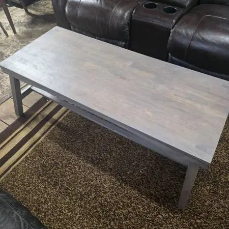 Solid Wood Grey Stain Coffee Table – Satin Finish