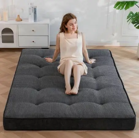 MAXYOYO Floor Futon Mattress, 6 Thick Floor Futon Mattress Tufted Mat Pad Porta
