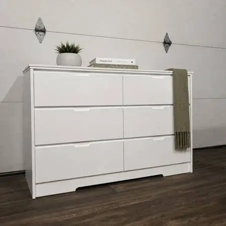 White 6-Drawer Nursery Dresser, Like New Condition