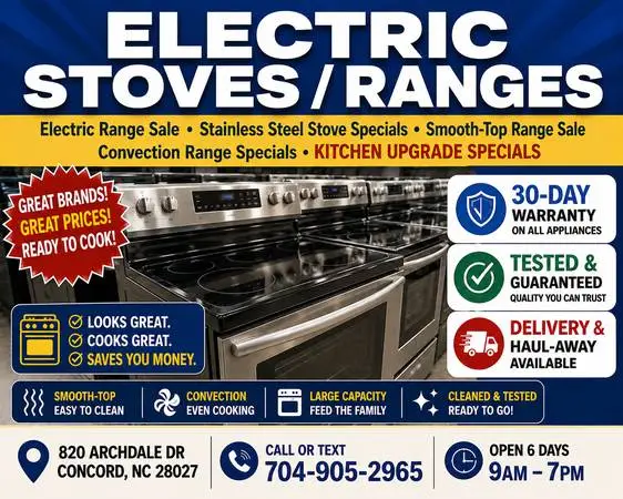 Electric Stoves & Ranges – Stainless Steel, Smooth-Top $299 And Up