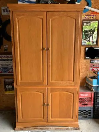 Solid Oak Wood Armoir / Storage Cabinet