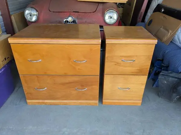 Wooden File Cabinets & Countertop makes a great desk!