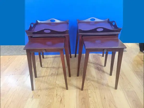 Vintage Mersman Wood Nesting Tables Set of 4