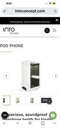Premium Soundproof Office Phone Booth / Privacy Pod – Excellent Condit