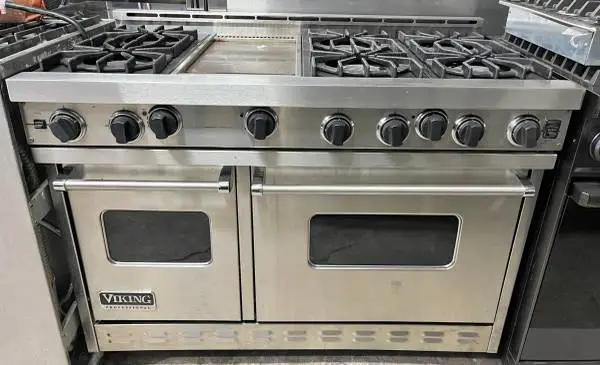 Viking Professional Propane LP Gas Range 6 Burner Griddle 48 inch