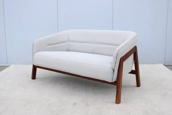 Modern Justin Champaign for Jasper Group Indie Two Seat Loveseat Sofa