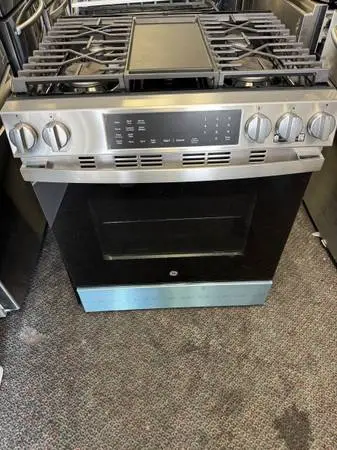 New open box stainless steel gas stove oven and Air Fryer