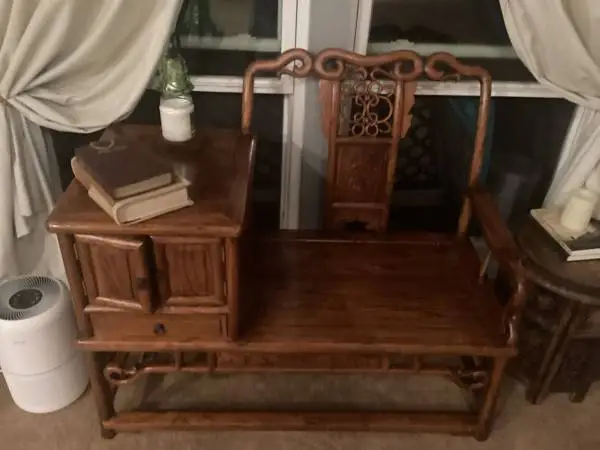Old telephone bench