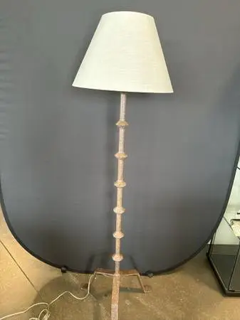 Rustic Iron Floor Lamp W/ Tripod Base- 17X17X62H-AS IS