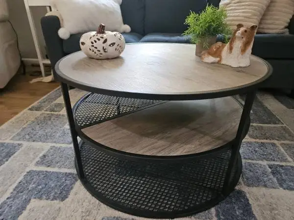 32 Wide 3 Shelf Round Top Coffee Table