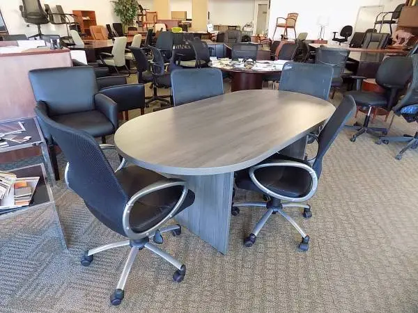 6 Grey Office Furniture Conference Meeting room Table & chairs