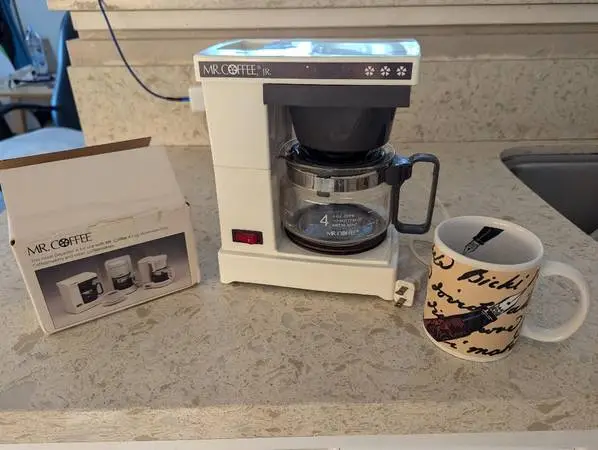 Compact Mr. Coffee Junior 4-cup coffee maker