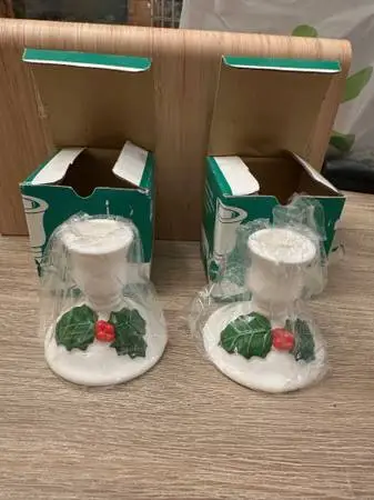 Candlesticks - pair - ceramic