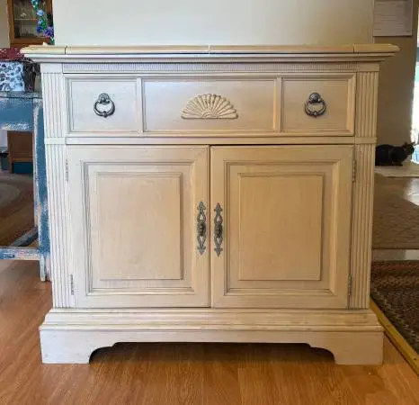 Vintage Wood Flip-Top Cabinet