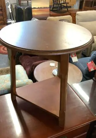 New Round Side Table with Triangular shelf