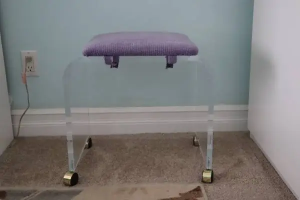 Mid century modern heavy lucite vanity stool bench