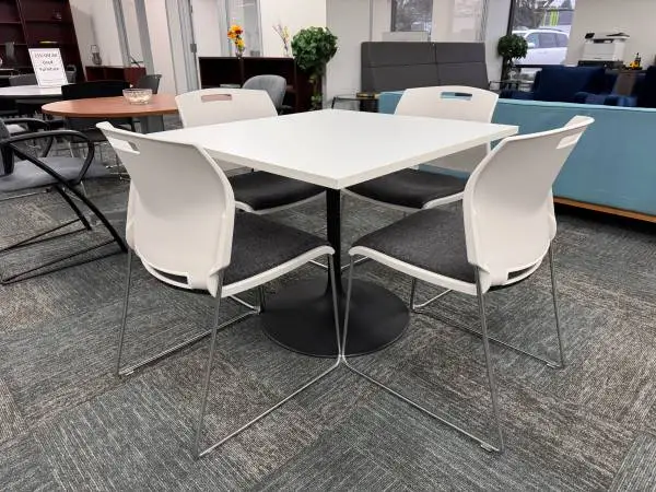 Square Table With Metal Base / Office Tables / Meeting Table