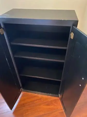 Vintage modern black office cabinet
