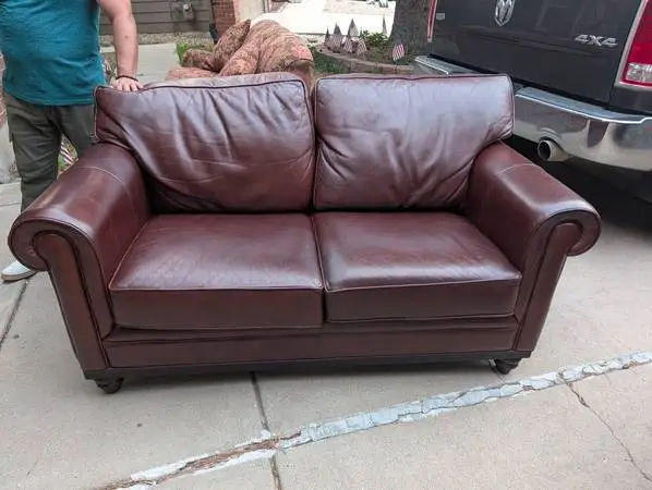 Genuine Leather Couch and Loveseat
