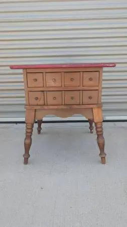 Vintage Solid Wood Mid Century Colonial Side Table