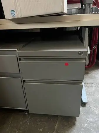 Mobile Ped. Cabinet--Silver metal Box/File by Steelcase