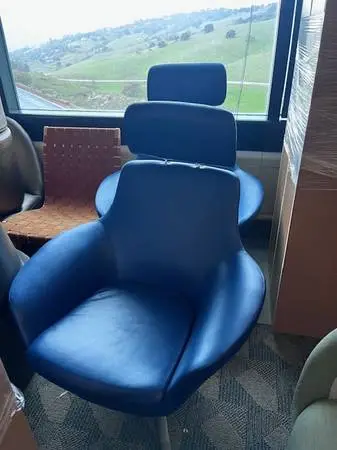 Steelcase Coalesse Blue Leather Single Lounges