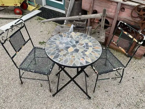 OUTDOOR FURNITURE 3 PIECE SET PATIO TABLE ECT..