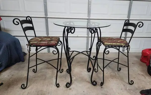 Pier 1 Bistro Table w/ Glass Top & Chairs