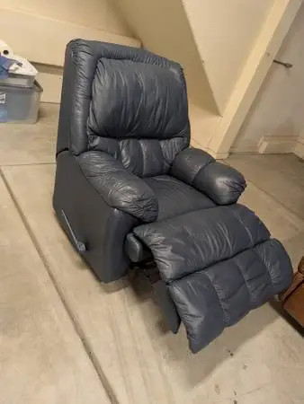 Blue Leather Recliner