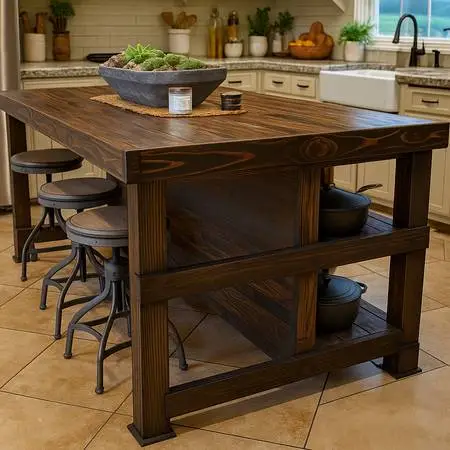 Farmhouse, Industrial Style Kitchen Islands and More...