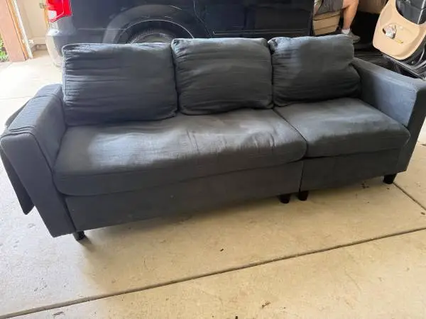 Small blue couch-delivered- no smoking/ no pets