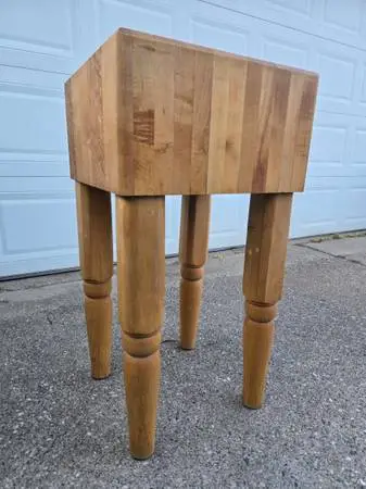 Vintage Butcher Block Table by the Michigan Maple Block Co.