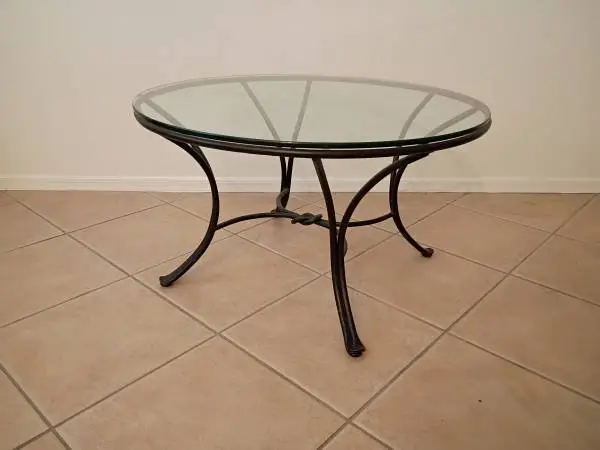 Coffee Table - Wrought Iron, Glass Top