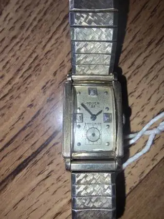 Vintage Gruen Precision 21-Jewel rectangular wristwatch Not Working