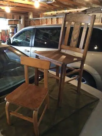 Antique oak chair.