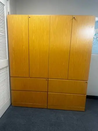 OFFICE FILE CABINET 2 DRAWERS LATERAL COMBO STORAGE CABINET