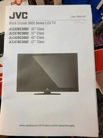 JVC TV 47 LCD Black Crystal 3002 Series. JLC47BC3002 Television