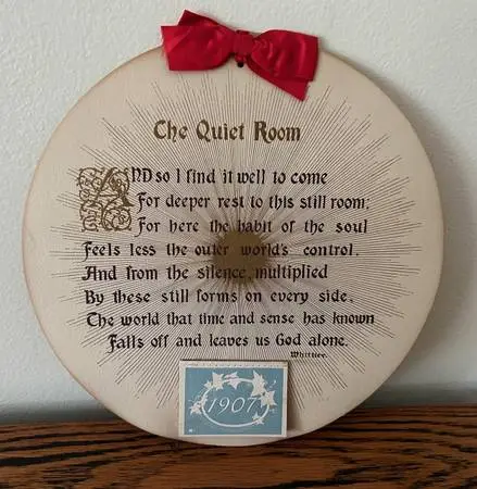 1907 Calendar: Whittier’s “The Quiet Room” Complete w/ original box