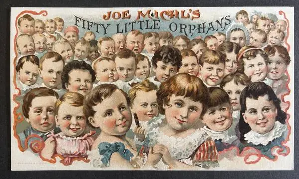 Late 1800s Hanging Trade Card/Sign for “Fifty Little Orphans” Cigars