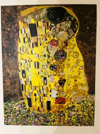 THE KISS real acrylic painting