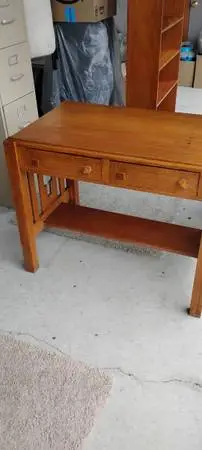 Mission style oak desk