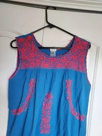 Lobos Del Mar Hand Embroidered Mexican Dress