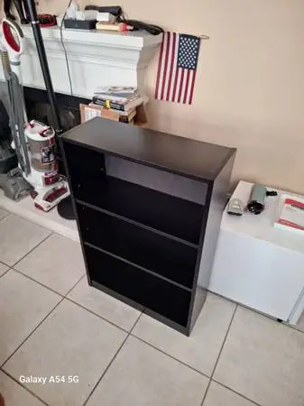 A bookcase in black color